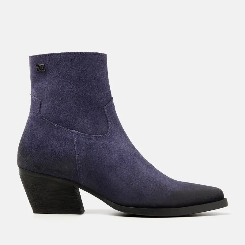 Alix Dames Enkellaarsjes Suede Purple sold by Lazmani