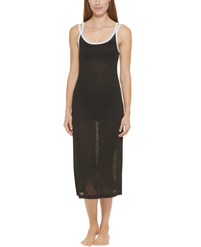 Dkny Women's Double Strap Dress Cover Up Swimsuit Black sold by Ruumur