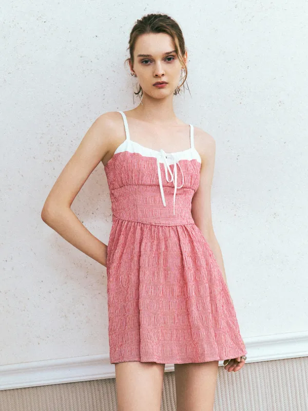 Bow Décor Square-cut Collar A-Line Cami Dress sold by Urban Revivo