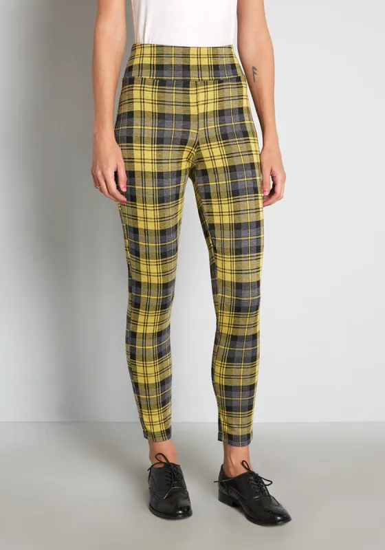 Never Plaid It So Good Leggings sold by Modcloth