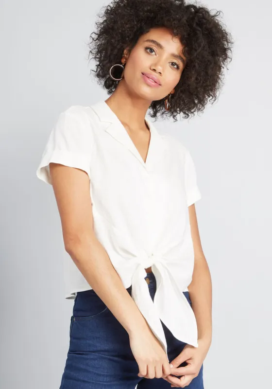 Wisely Tied Button-Up Top sold by Modcloth
