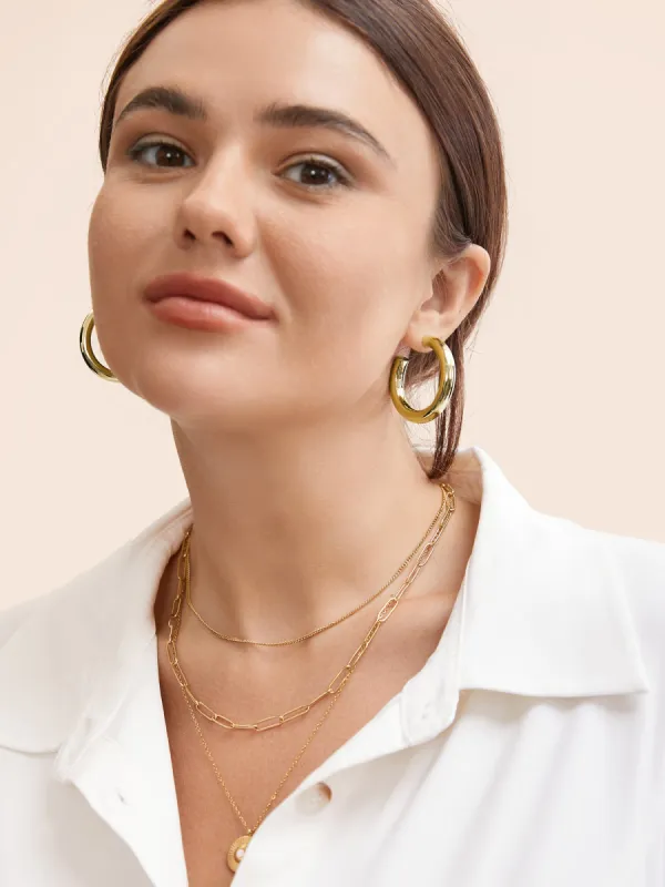 Gold-plated Small Hoop Silver Earrings sold by Bloomchic