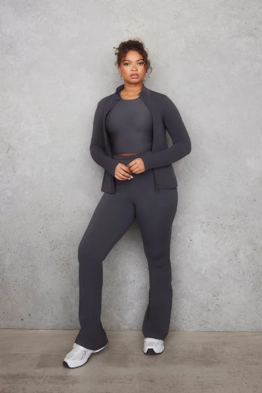 Curve Empower Flare Leggings - Graphite sold by LOVALL