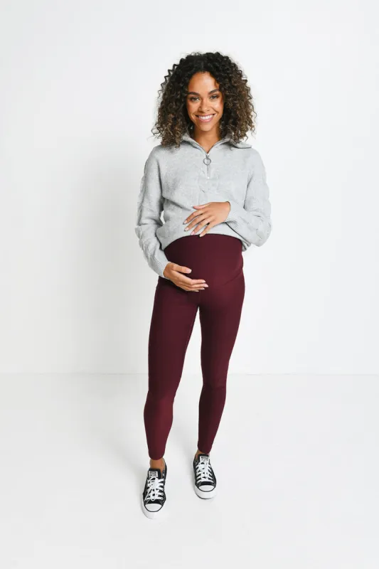 Maternity Winter Everyday Leggings - Burgundy sold by LOVALL