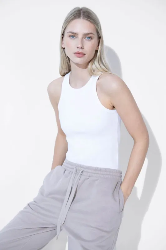 Cotton Rib Tank - White sold by LOVALL