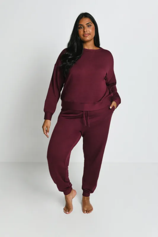 Curve Luxe Lounge Jogger - Dark Cherry sold by LOVALL