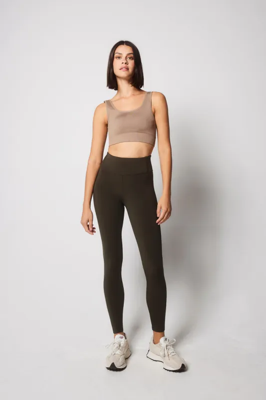 Focus High Waisted Sports Leggings - Olive Green sold by LOVALL