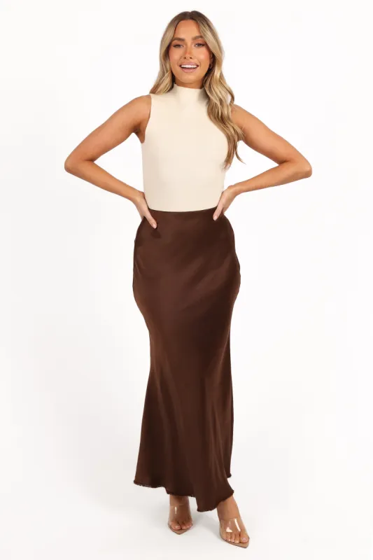 Kora Midi Skirt - Brown sold by Petal & Pup
