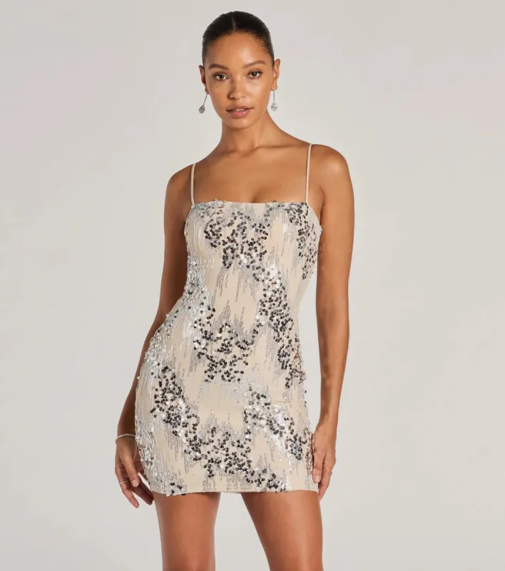 Sparkly Desire Bodycon Sequin Mini Dress sold by Windsor