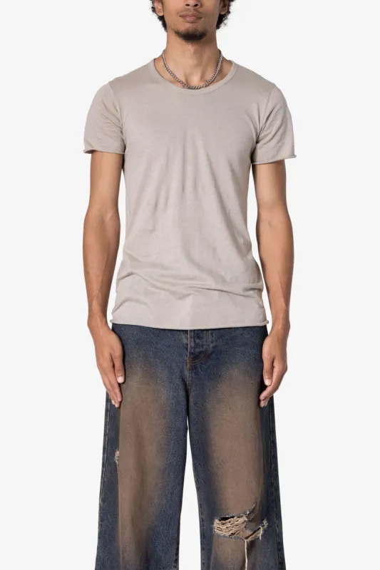 Sheer Knit Bias Cut Tee - Bone sold by MNML