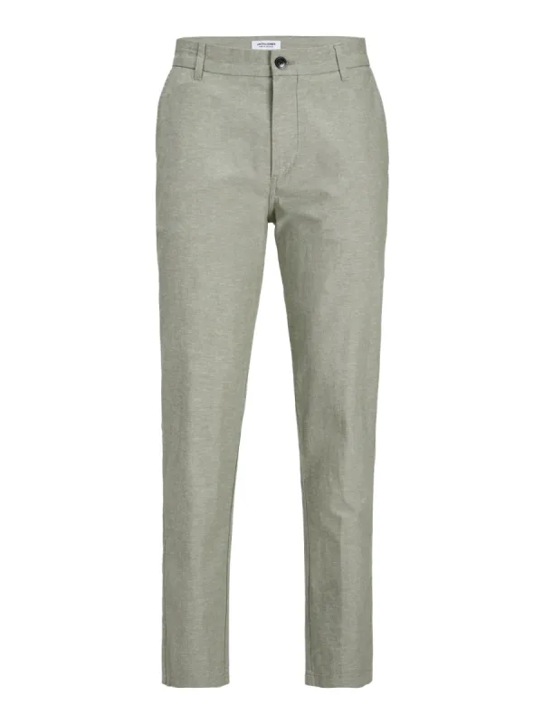 Stace summer chino bukse - deep lichen green melange sold by Brando