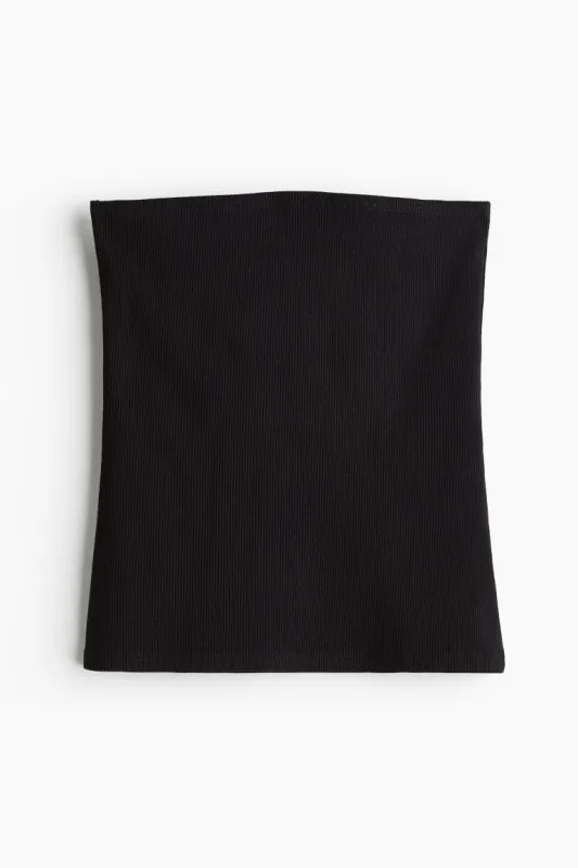 H&M - Ribbed tube top - Black sold by H&M