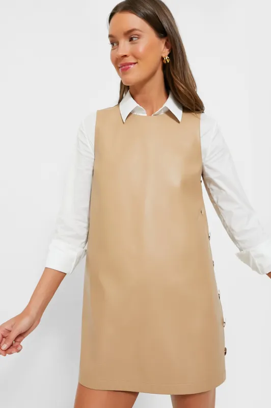 Butterscotch Bitsy Faux Leather Mini Swing Dress sold by Tuckernuck