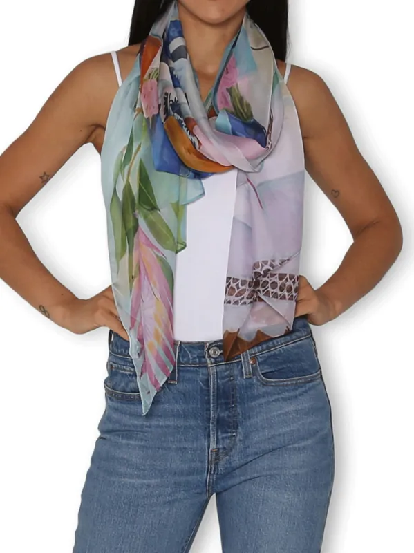 THE ARTISTS LABEL FLOWERING BEAUTY SILK SCARF sold by ENNI