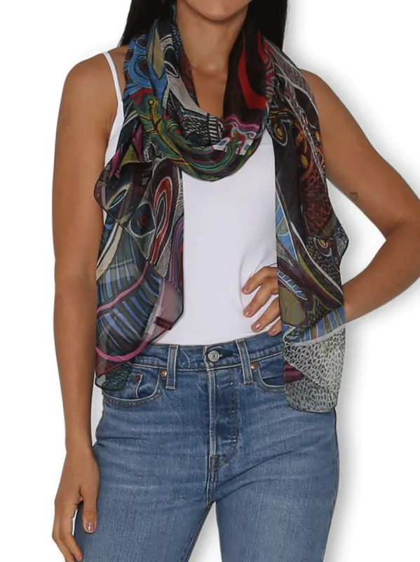 THE ARTISTS LABEL ABUNDANCE SILK SCARF sold by ENNI