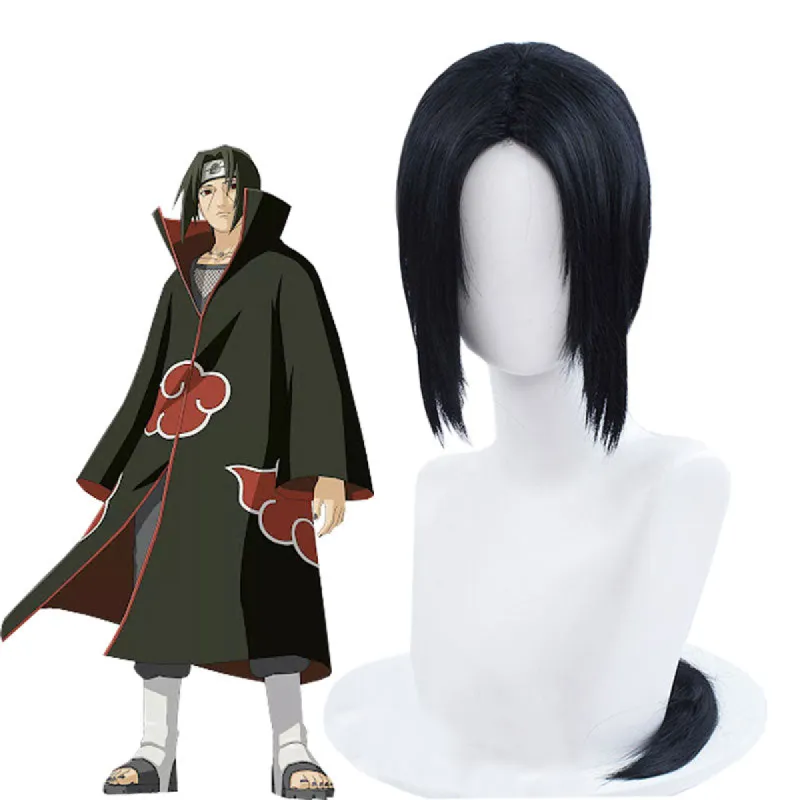 Naruto Shippuuden Itachi Uchiha Black Long Cosplay Wigs sold by Lemail wig