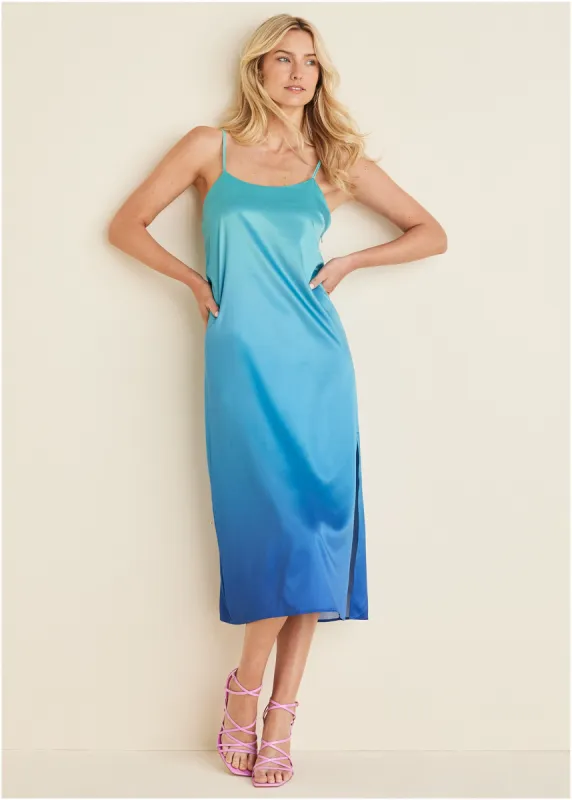 Midi Slip Dress - Atlantis Ombre sold by VENUS