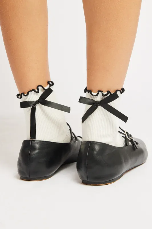 White Frill Socks with Bow sold by Ally Fashion