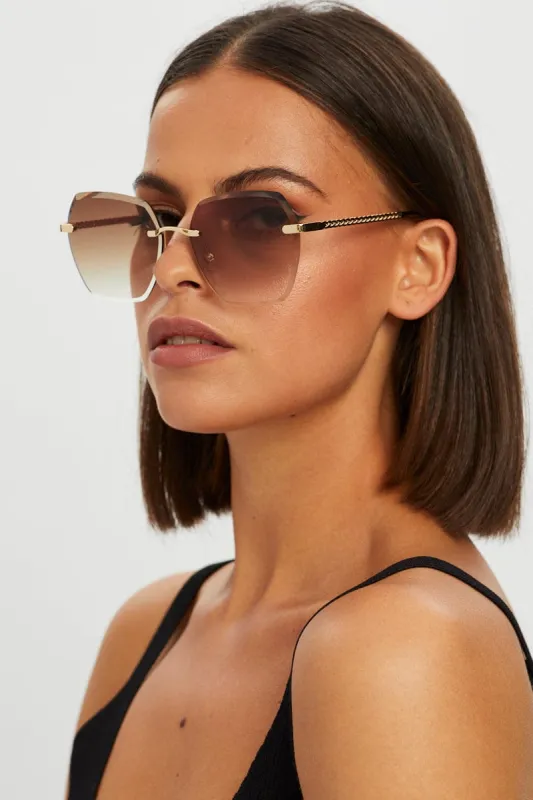 BROWN Oversized Square Sunglasses sold by Ally Fashion