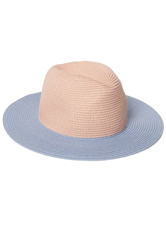 Color-Block Straw Hat - Blush Multi sold by VENUS