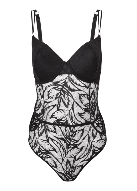 Strappy Back Teddy  - Black Onyx sold by VENUS
