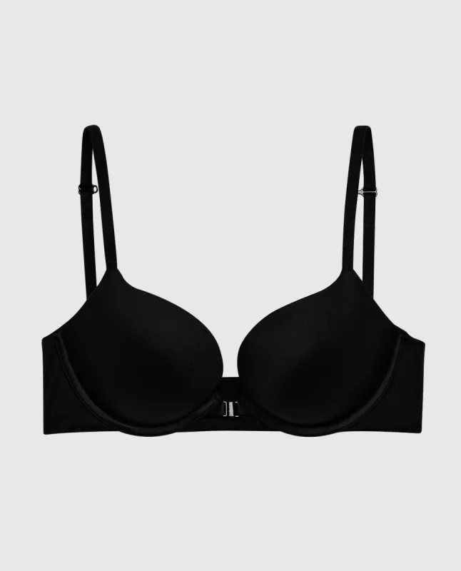 Push Up Bra with Front Clasp in Black sold by La SENZA