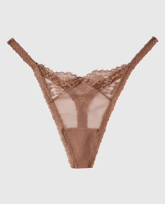 Lace High Leg Thong Panty sold by La SENZA