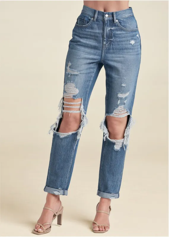New Vintage Boyfriend Jeans - Medium Wash sold by VENUS