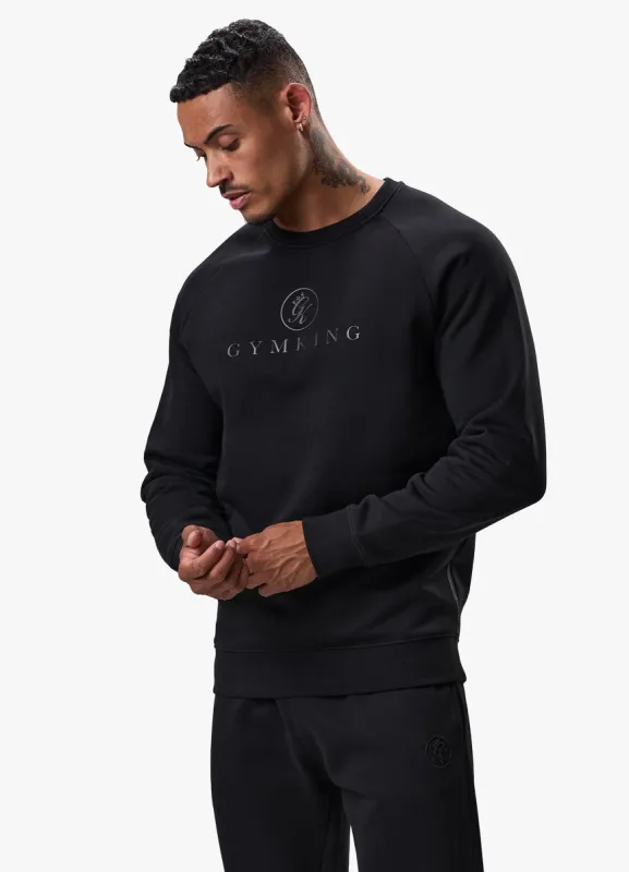 Gym King Pro Logo Crew - Black/Black sold by The Gym King