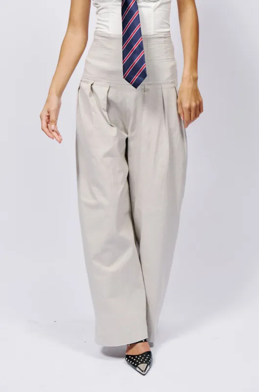 LUNA HIGH WAISTED WIDE LEG LINEN TROUSER sold by AKIRA