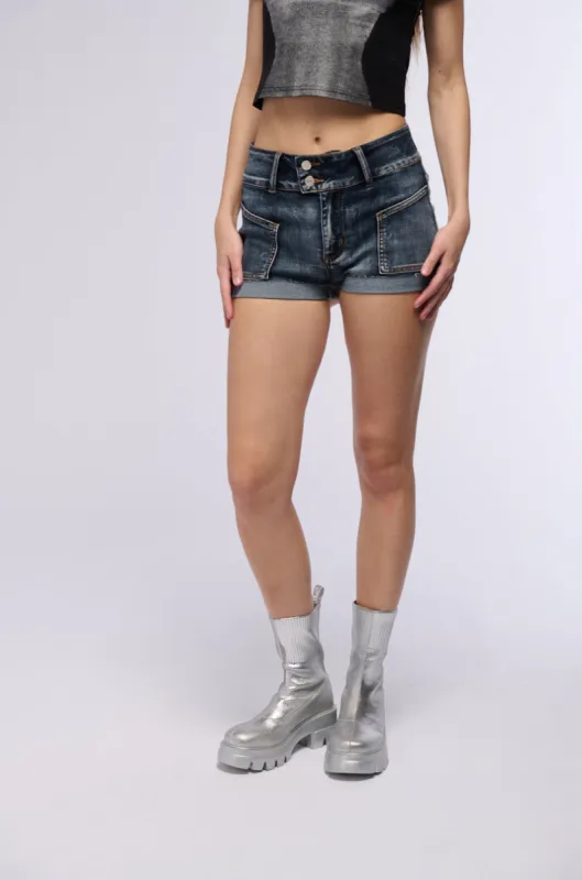 KEKE HIGH WAISTED DENIM SHORTS sold by AKIRA