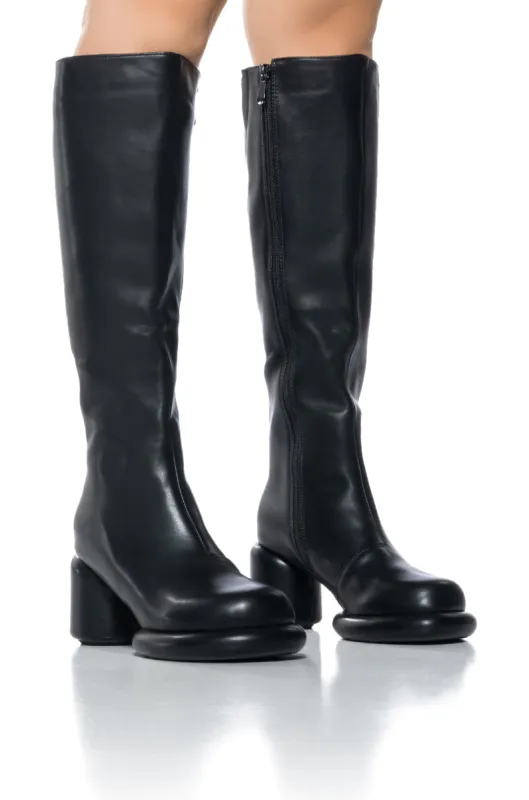 AZALEA WANG DUANA BLACK ROUND PLATFORM BOOT sold by AKIRA