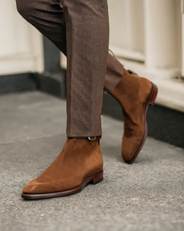 Brown Suede Leather Amarante Slip On Jodhpur Boots sold by Costoso Italiano