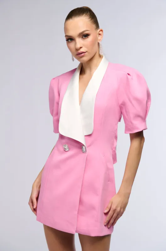PRETTY IN PINK BLAZER MINI DRESS sold by AKIRA