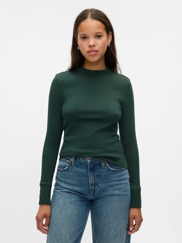 Essential Rib Mockneck T-Shirt sold by GAP