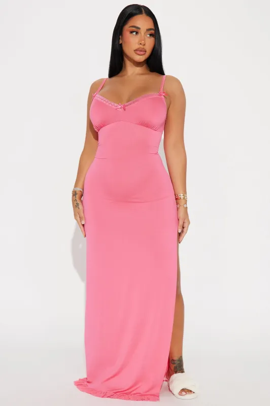 Hit The Snooze Maxi PJ Sleep Dress - Hot Pink sold by Fashion Nova