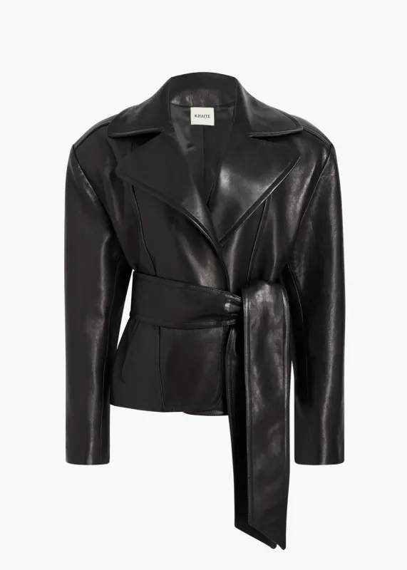 Dolores Jacket in Black Leather sold by KHAITE