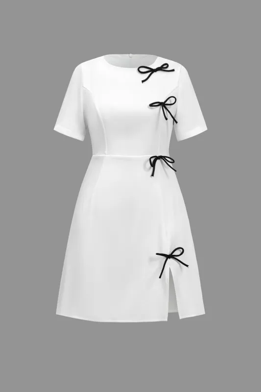 Solid Bow Mini Dress sold by Micas