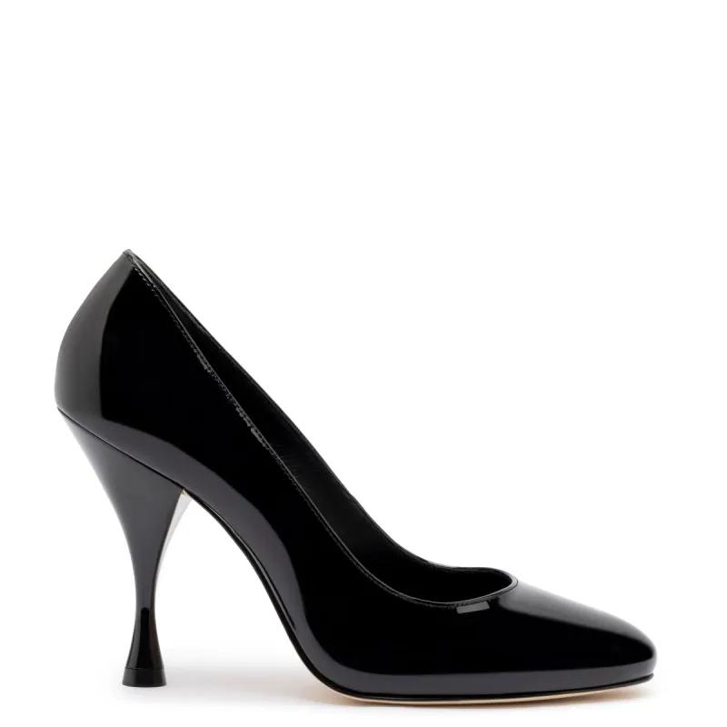 Michelle Pump In Black Patent Leather sold by Larroude