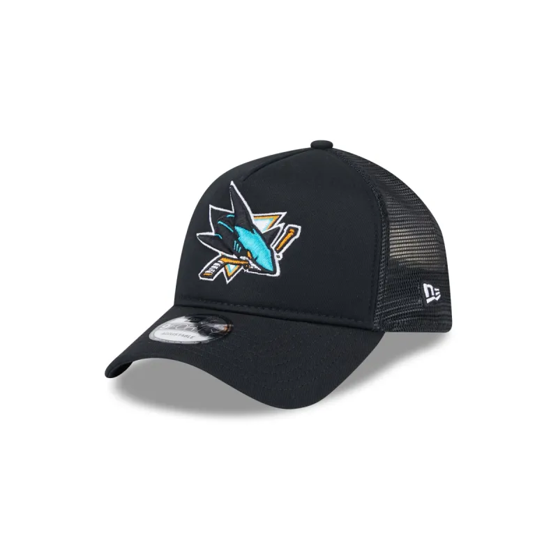 San Jose Sharks 9FORTY A-Frame Trucker Hat sold by New Era