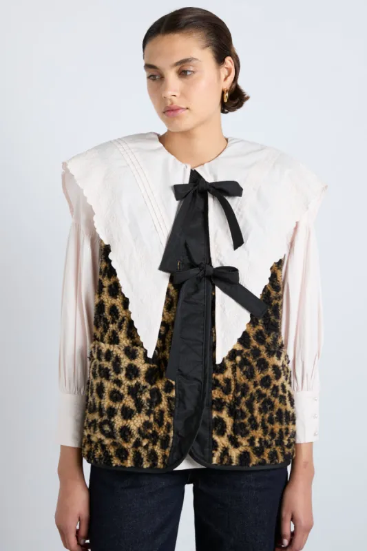 marta borg gilet - leopard sold by Damson Madder