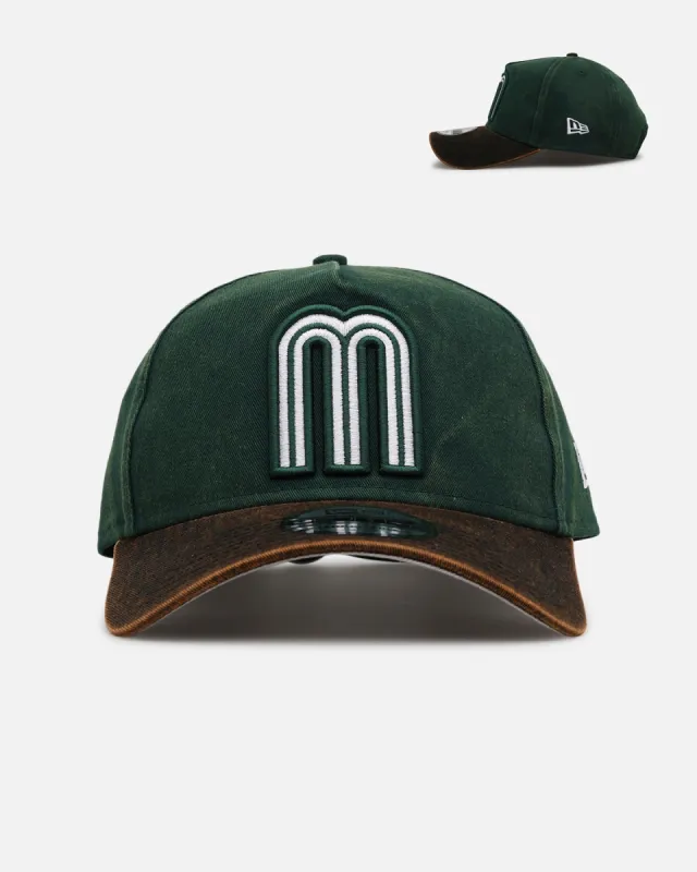 New Era Mexico National Baseball Team 'Washed Green' 9FORTY A-Frame Strapback Green/Black sold by Culture Kings