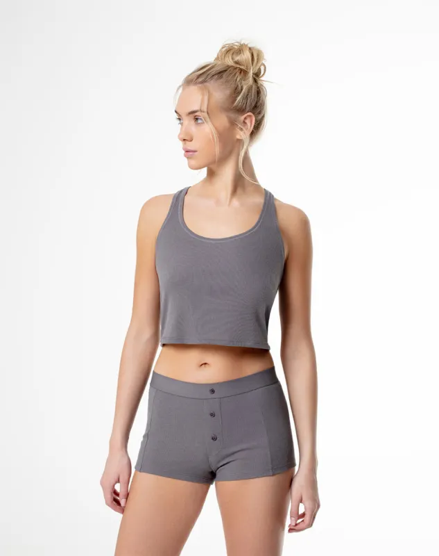 Pijama regular fit en rib gris sold by Gef