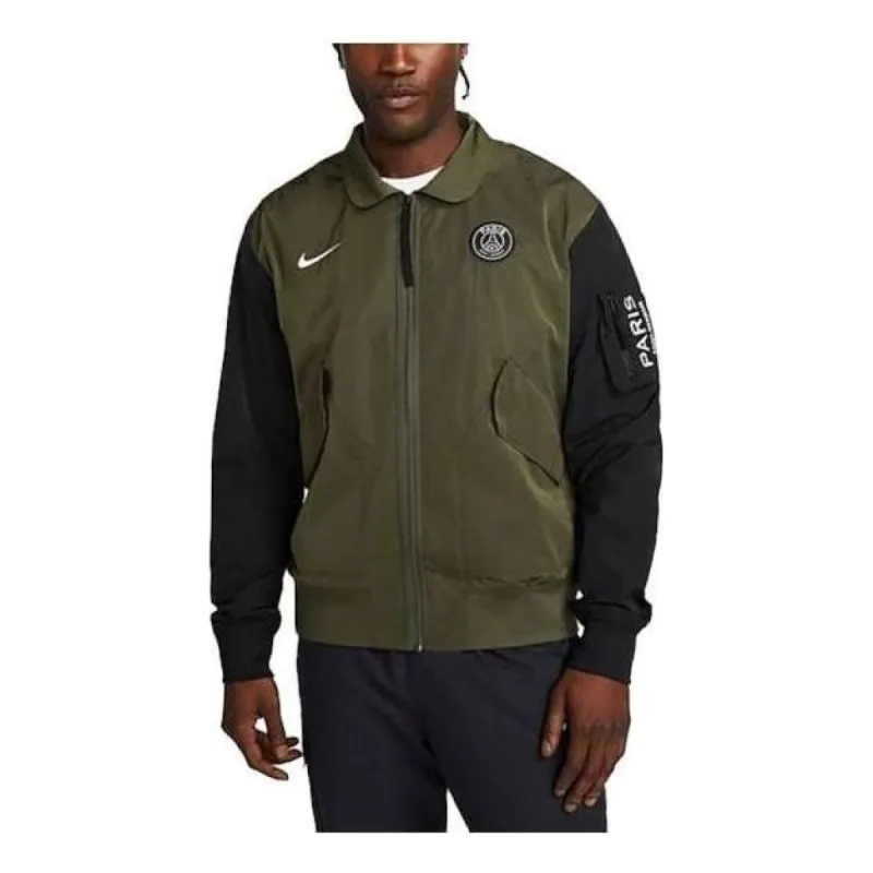 Nike Paris Saint-Germain Unlined Full-Zip Bomber Jacket 'Green' DQ8972-325 sold by KicksCrew
