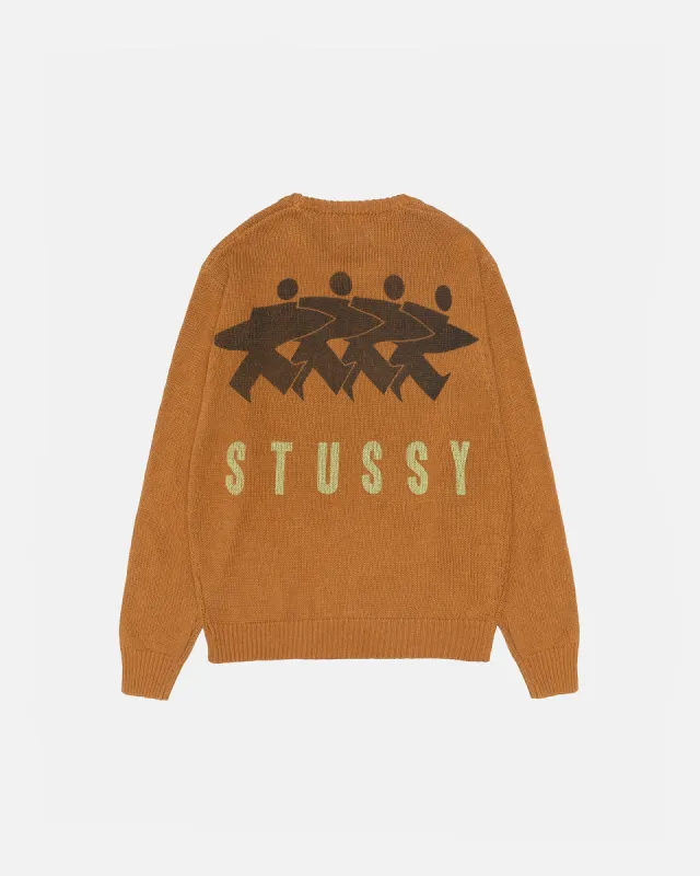 メンズウェア Stussy Surfman Icon Cotton Linen Crew Stussy Surfman Icon Cotton Linen Crew Dusty Blue Men's