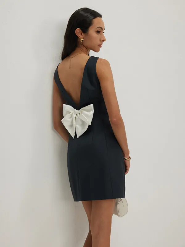 Bow Backless Tank Dress sold by COMMENSE
