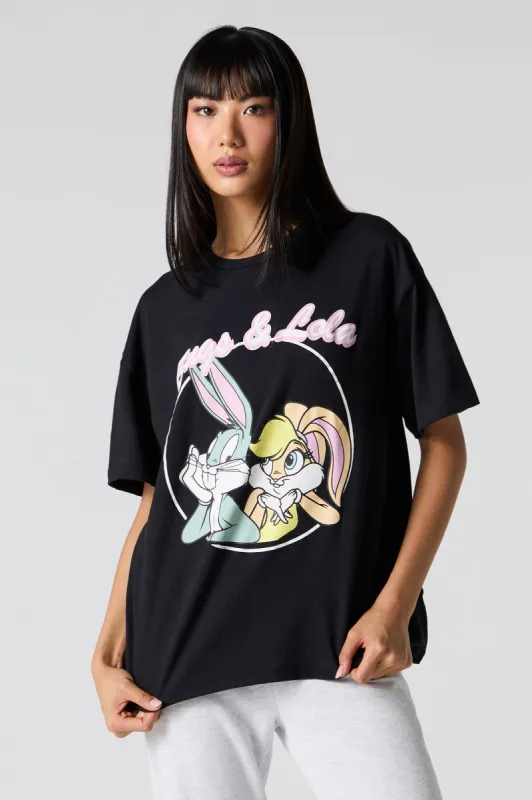 T-shirt à imprimé Bugs and Lola Bunny sold by Urban Planet