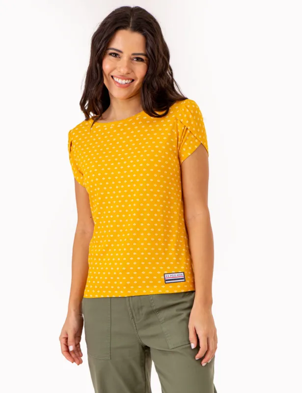 PRINTED TULIP SLEEVE TOP sold by U.S. Polo Assn.