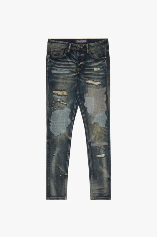 "SLEDGE" VINTAGE BLUE WASH SKINNY JEAN sold by valabasas