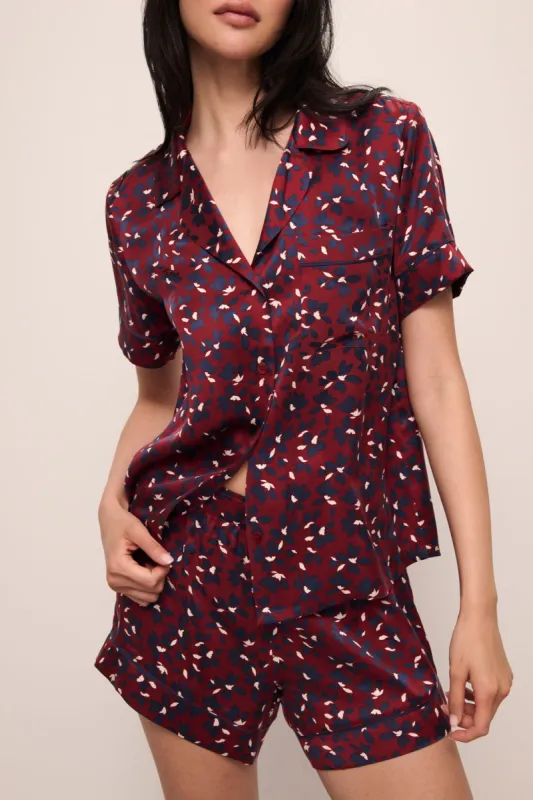 Inez Washable Silk Printed Short PJ Set sold by Eberjey